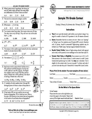 Information & Solutions. . Math league 4th grade contest pdf